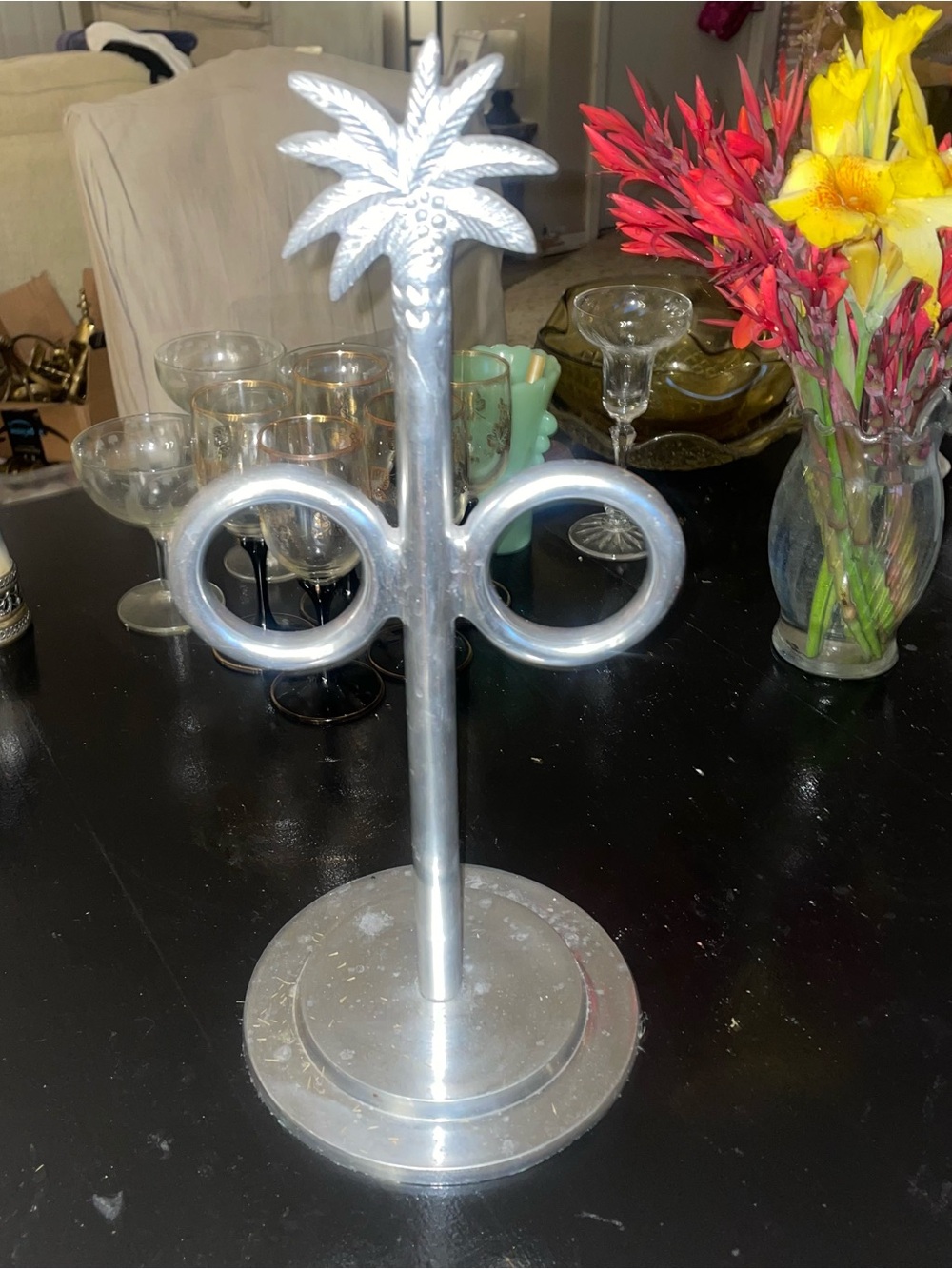 Silver Palm Tree Towl Holder – Decorative Kitchen Stand